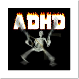 ADHD Skeleton Meme Posters and Art